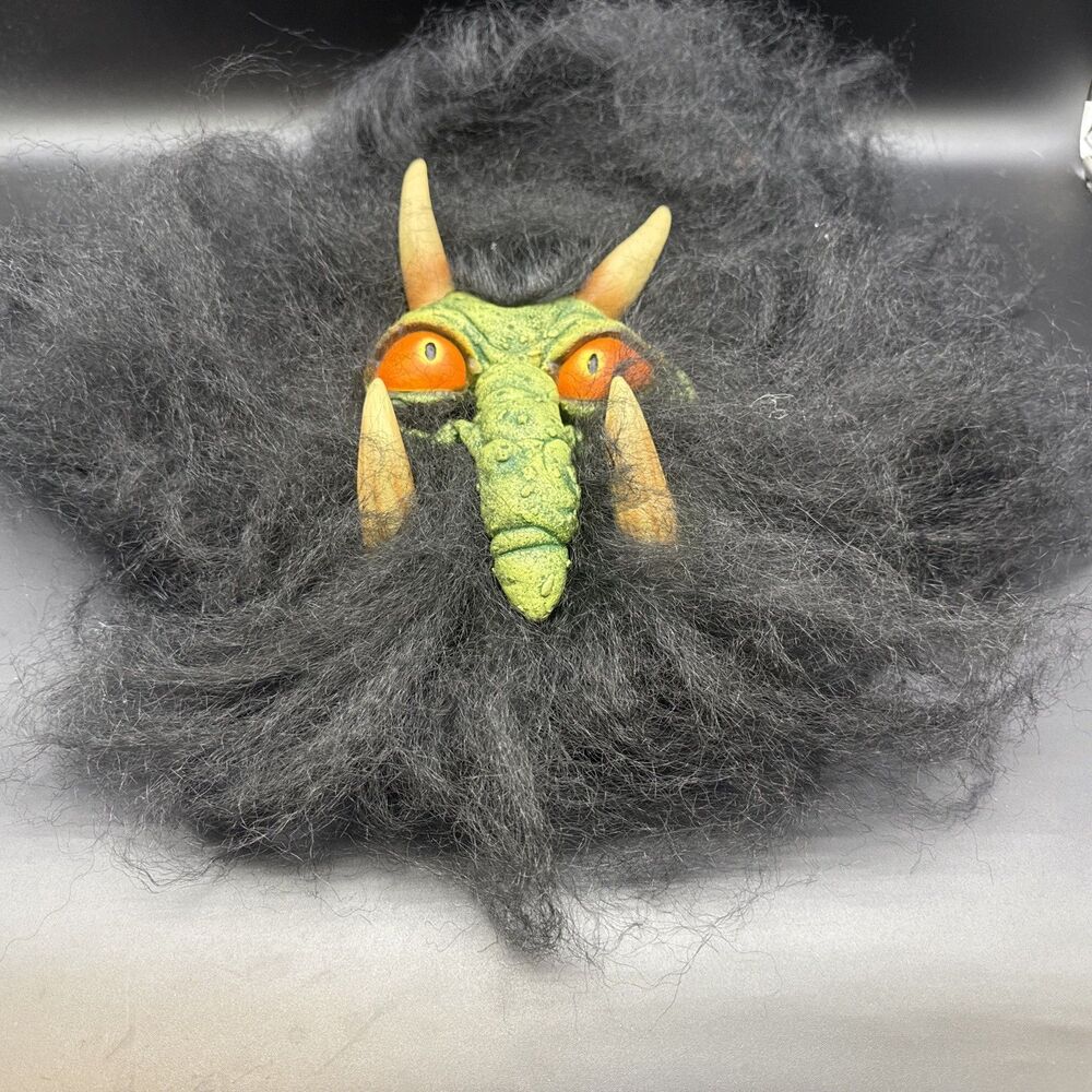 VTG 1999 Paper Magic Hairy Troll Monster Mask Halloween Prop Goblin